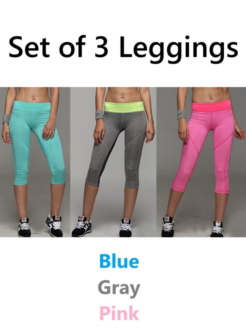 3‎ Quarter Yoga Workout Capri Pants Leggings